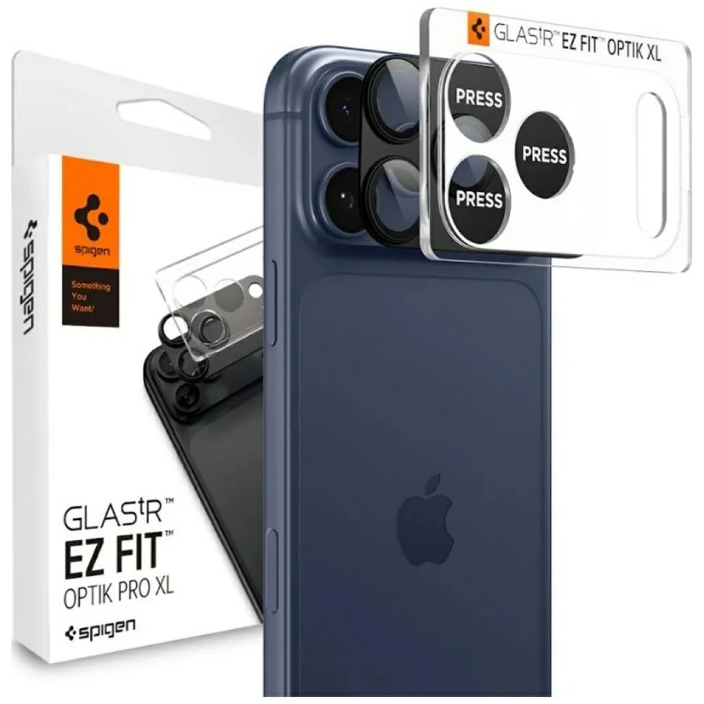 Szkło hartowane Spigen ochrona na obiektyw aparatu Glas.Tr Camera EZ FIT Optik Pro XL do iPhone 17 Pro Max Czarny