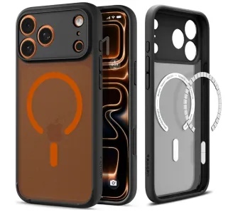 Etui Spigen Ultra Hybrid Mag MagSafe do iPhone 17 Pro Czarno-pomarańczowy