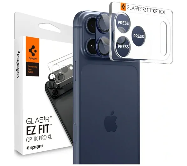 Nakładka na obiektyw SPIGEN Optik Pro XL "EZ FIT" do Apple iPhone 17 Pro Max Niebieski