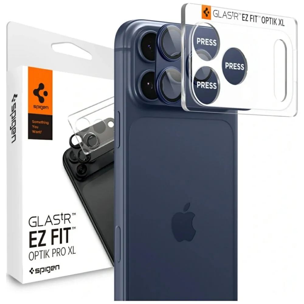 Szkło hartowane Spigen ochrona na obiektyw aparatu Glas.Tr Camera EZ FIT Optik Pro XL do iPhone 17 Pro Max Niebieski