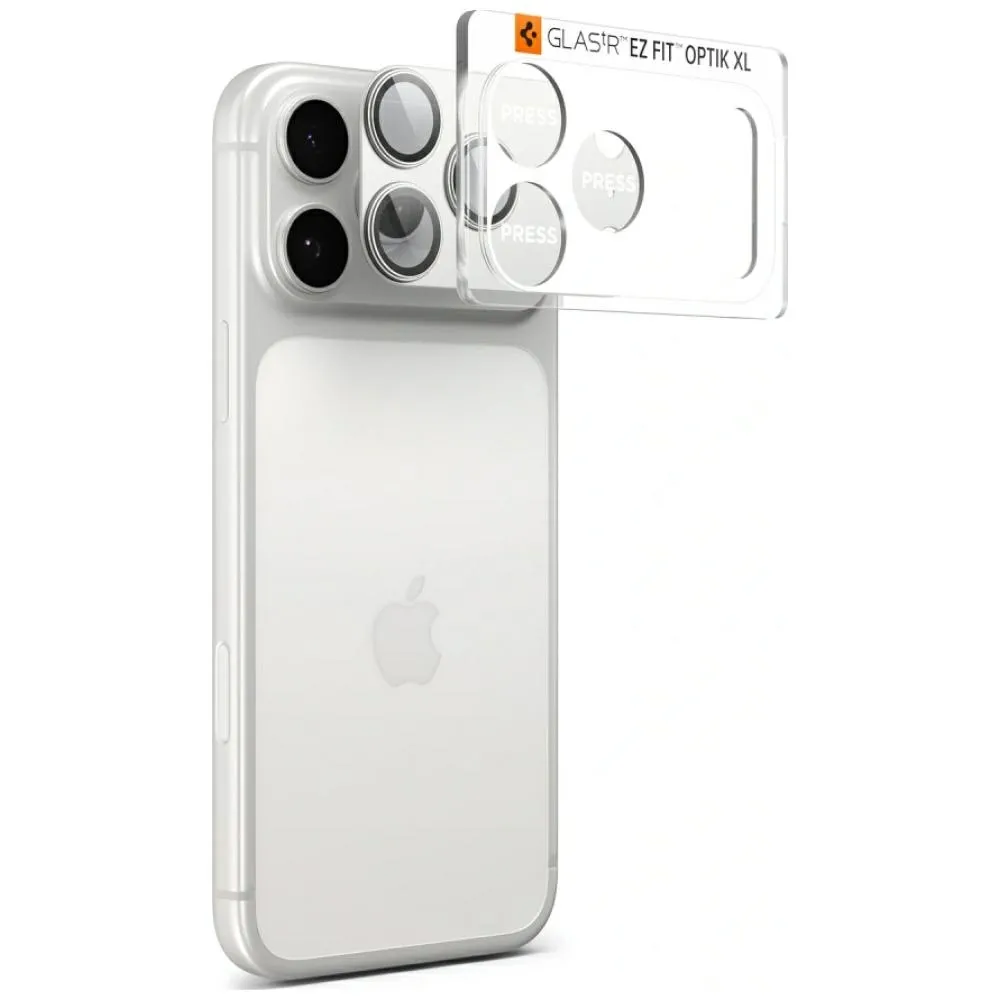 Szkło hartowane Spigen ochrona na obiektyw aparatu Glas.Tr Camera EZ FIT Optik Pro XL do iPhone 17 Pro Srebrny