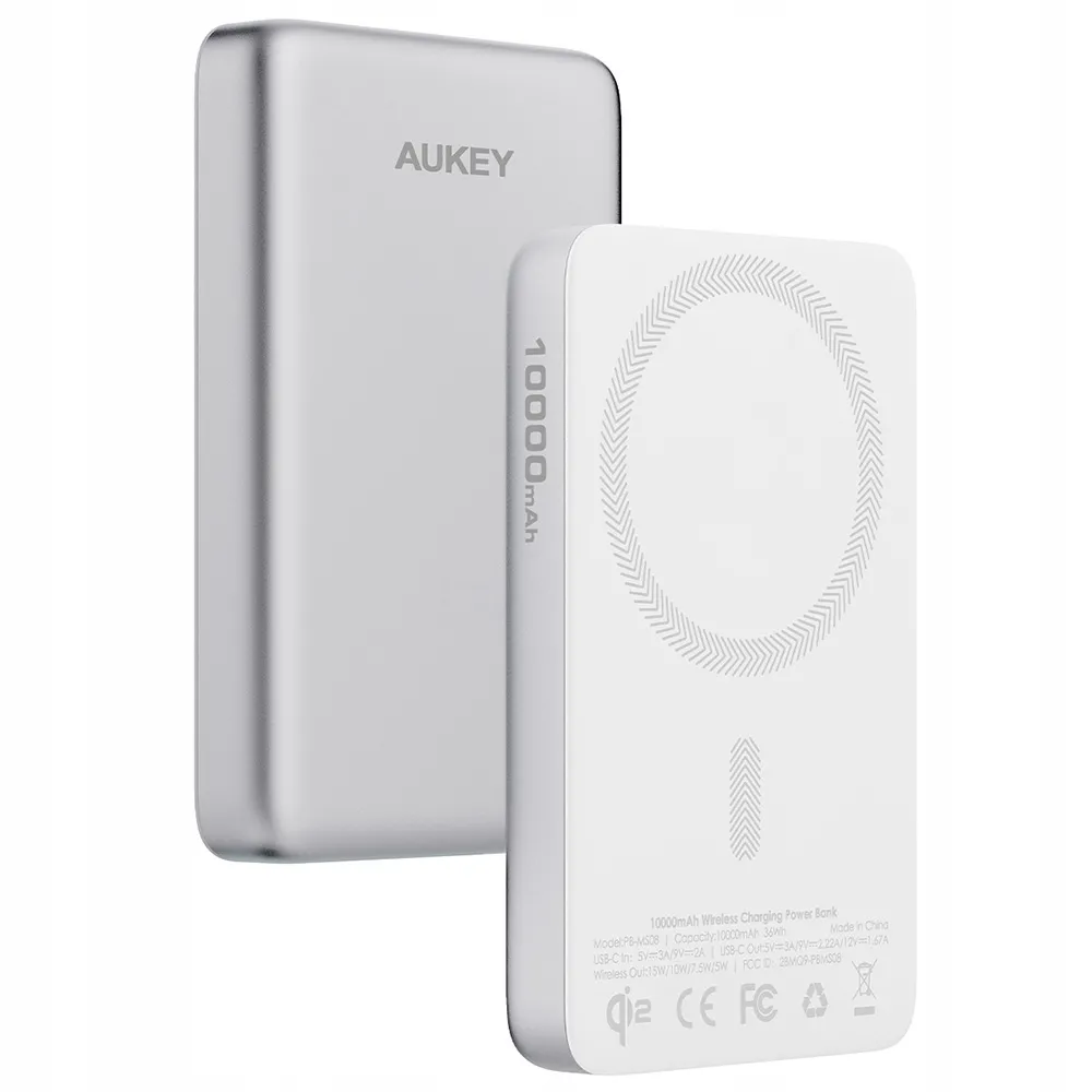 Powerbank Aukey PB-MS08 MagFusion M Qi2 10000mAh  20W Biały