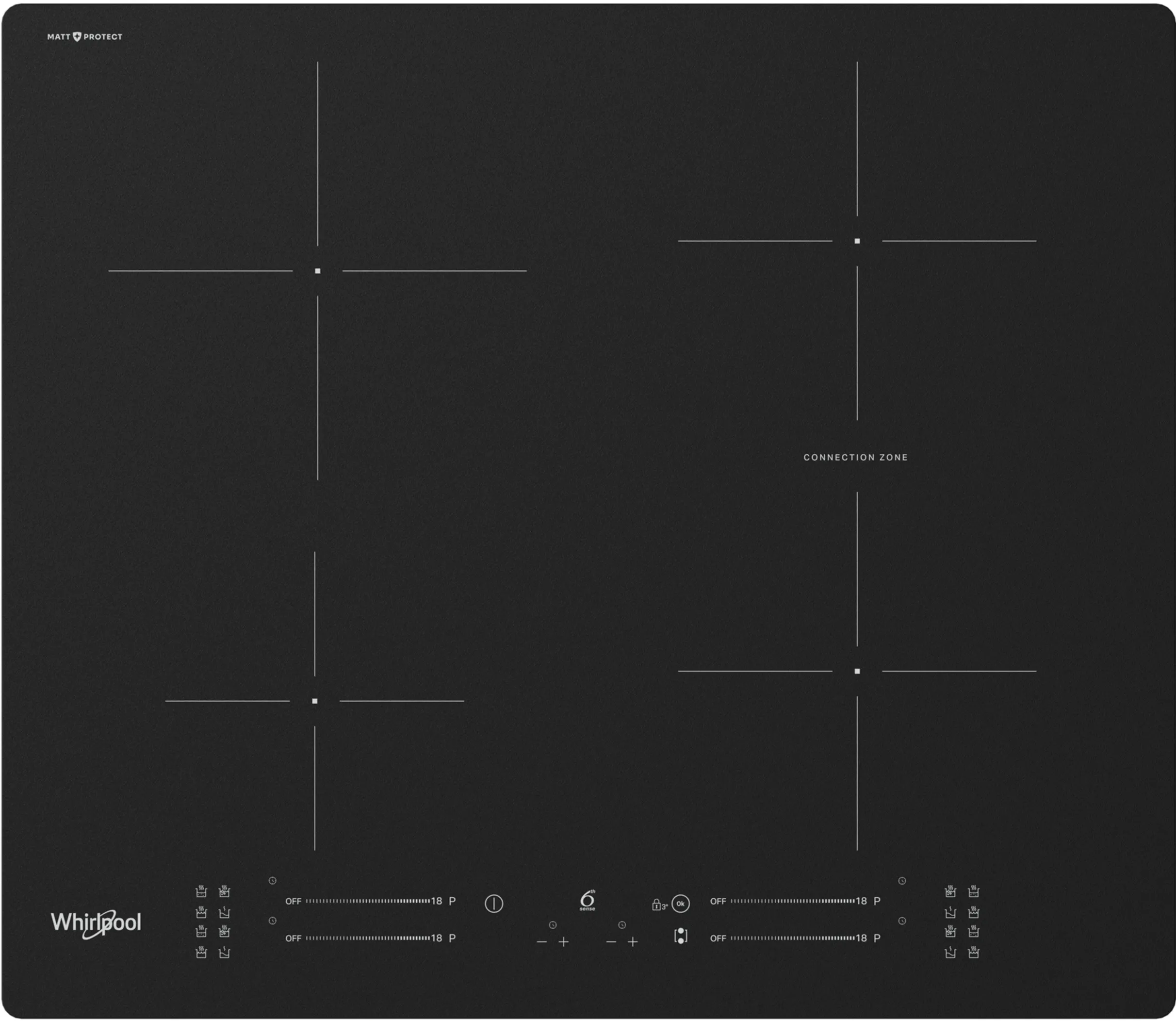 Płyta indukcyjna Whirlpool WBS2560NEBM MattProtect FlexiCook Czarny mat