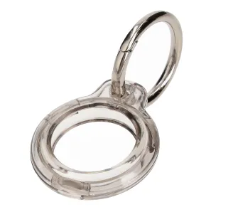 Etui Bizon z kółkiem do kluczy Case Locator Keychain do AirTag Przezroczysto-czarny