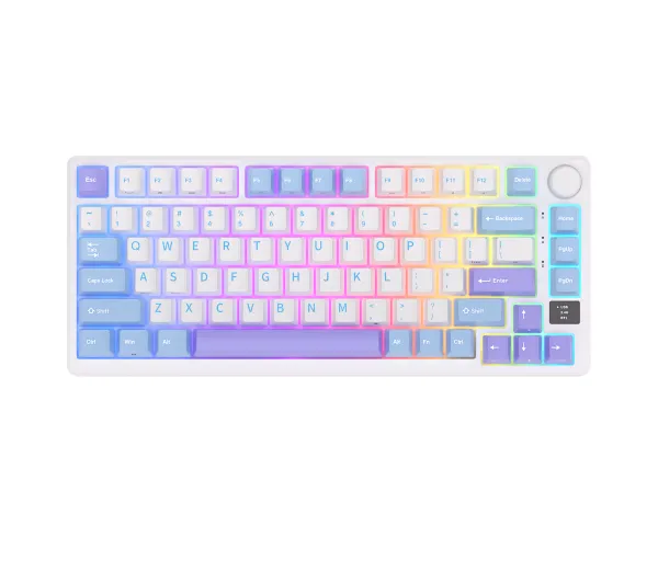 Royal Kludge RK-M75 Taro Milk Brown Switch Biało-Błękitny