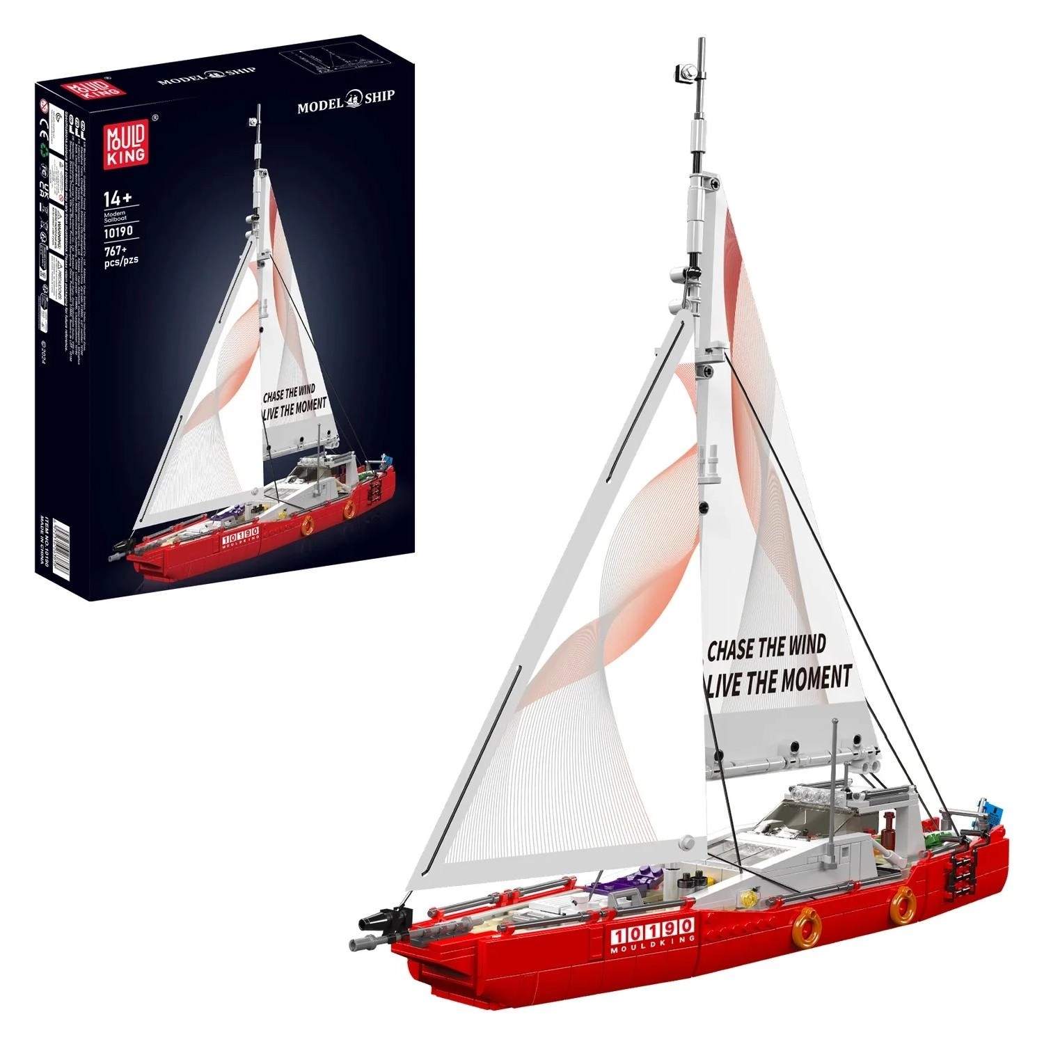Klocki Mould King Modern Sailboat 10190 Zestaw klocków z 767 elementów