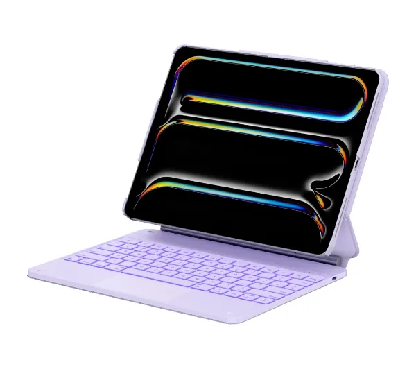 Etui Typecase Edge + z klawiaturą do iPad Air 13" 2024/2025 jasno fioletowy