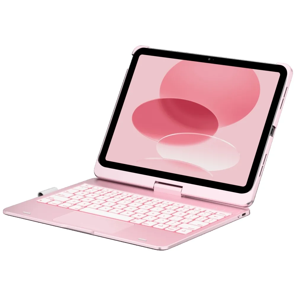 Etui na tablet Typecase Flexbook Touch z klawiaturą do iPad 11" A16 2025/iPad 10.9" 2022 Jasno różowy