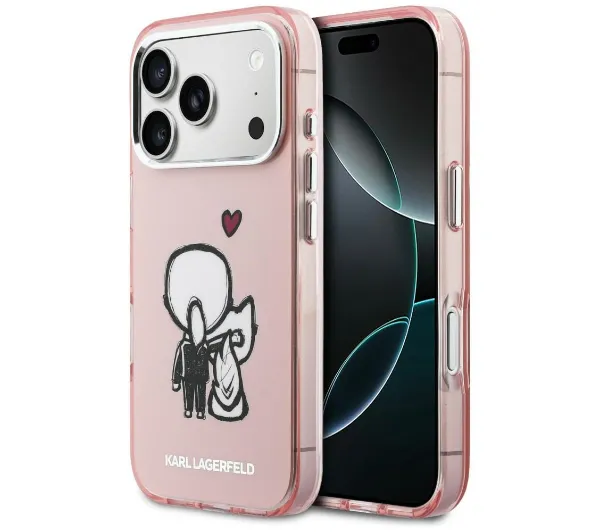 Karl Lagerfeld Karl & Choupette Back MagSafe do iPhone 17 Pro Różowy