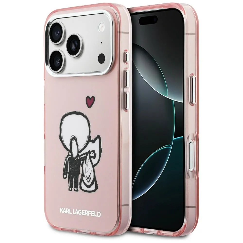 Etui Karl Lagerfeld Karl & Choupette Back MagSafe do iPhone 17 Pro Różowy
