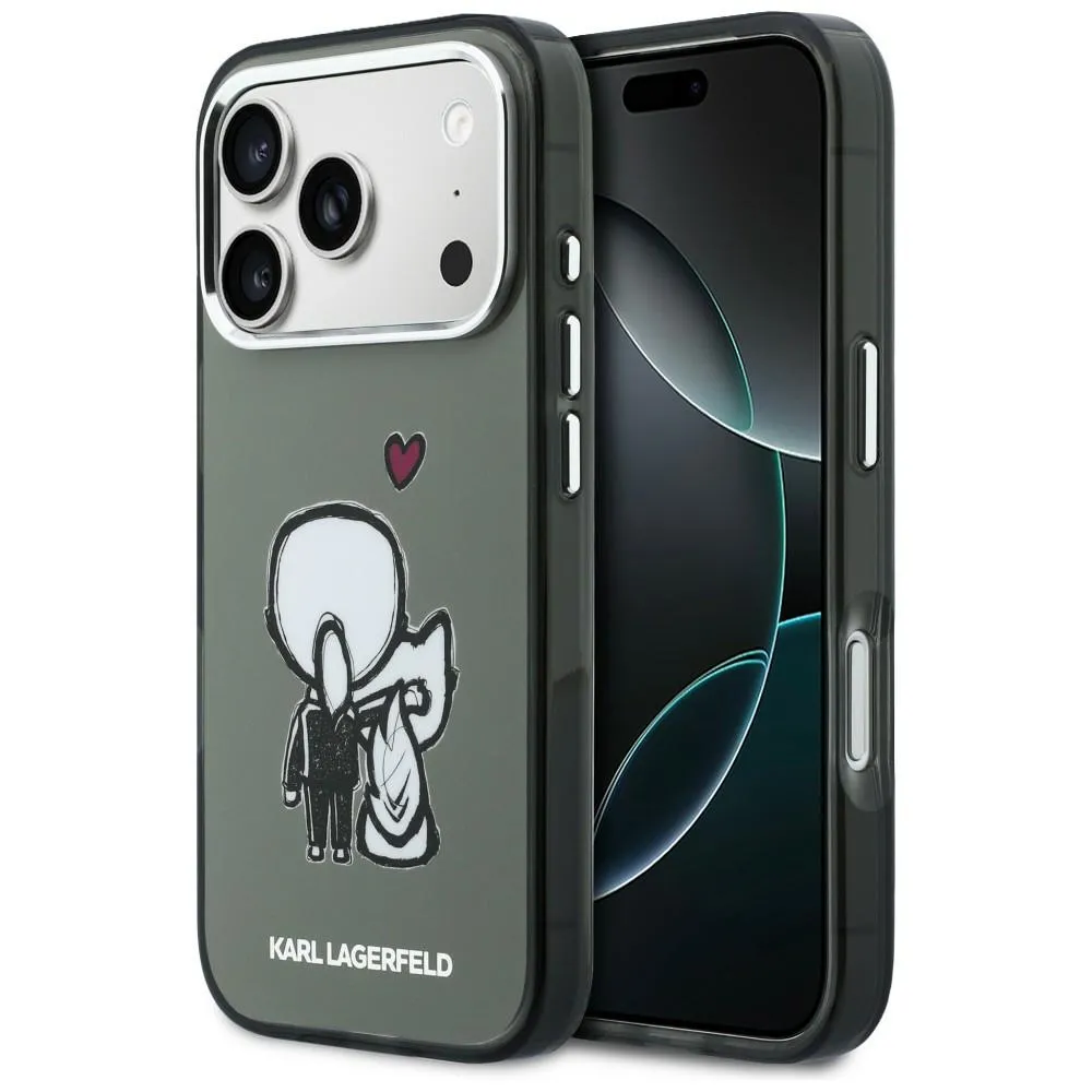 Etui Karl Lagerfeld Karl & Choupette Back MagSafe do iPhone 17 Pro Max Czarny