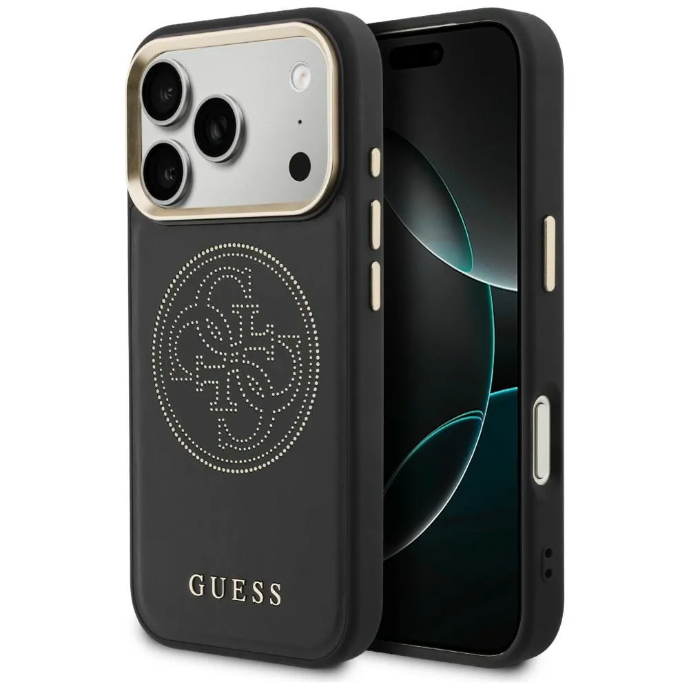 Etui Guess Perforated 4G MagSafe do iPhone 17 Pro Max Czarny
