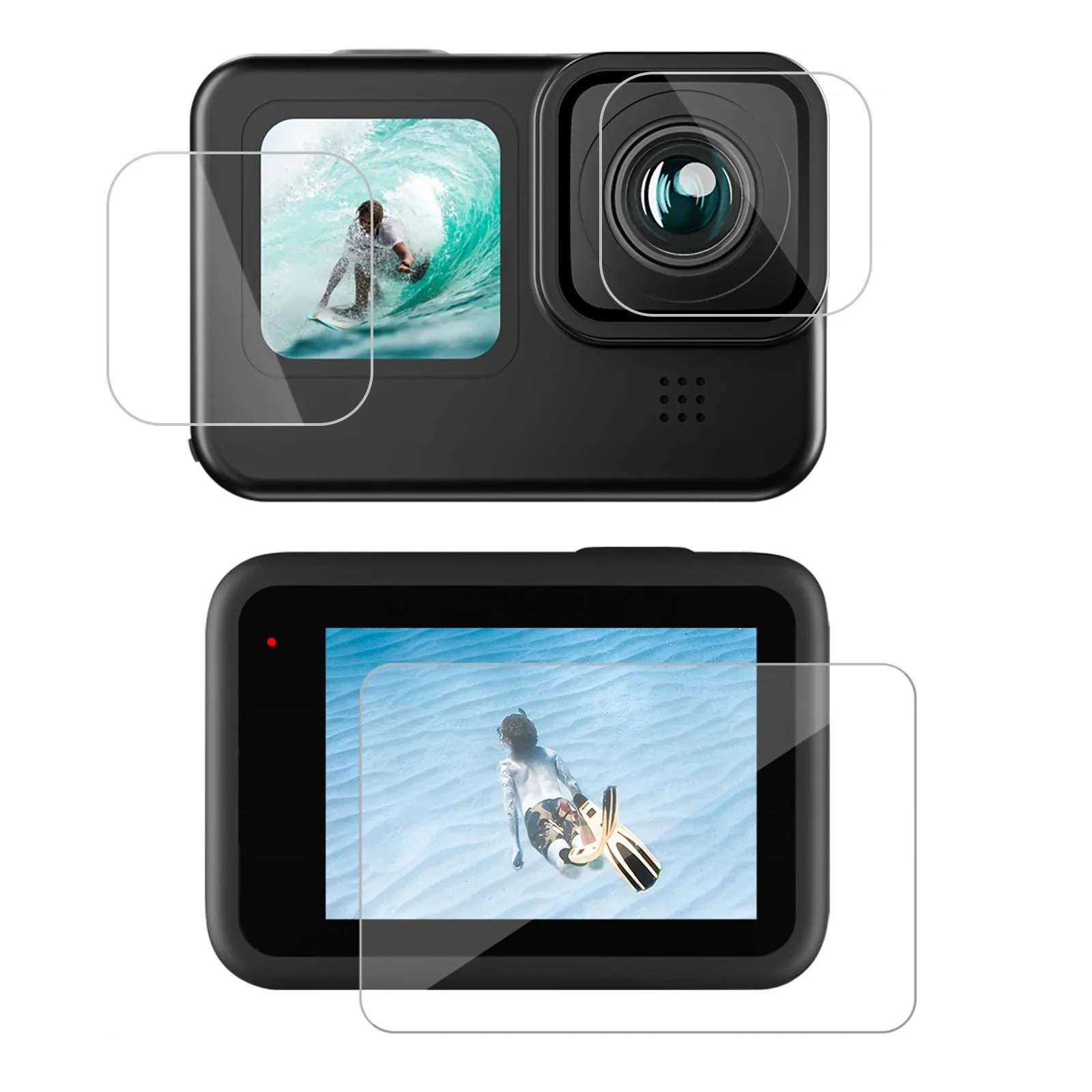 Szkło hartowane Telesin 3w1 na 2x Ekran LCD do GoPro Hero 13