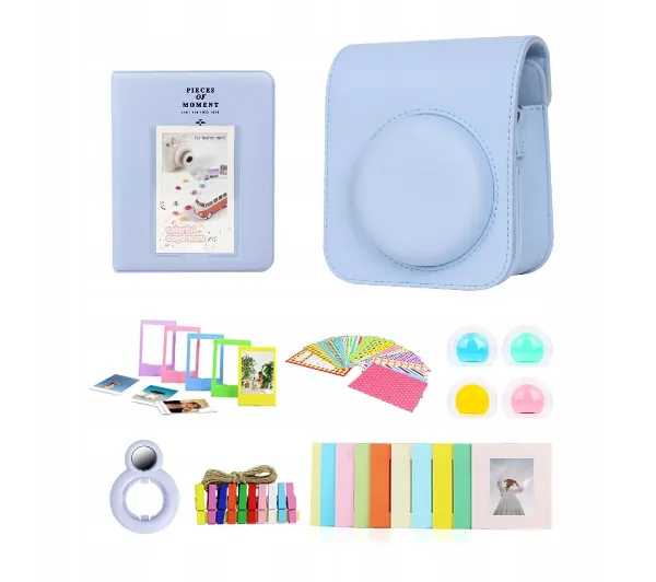 Pokrowiec LoveInstant Zestaw 8w1 Akcesoria do FujiFilm INSTAX Mini 12 / Niebieski