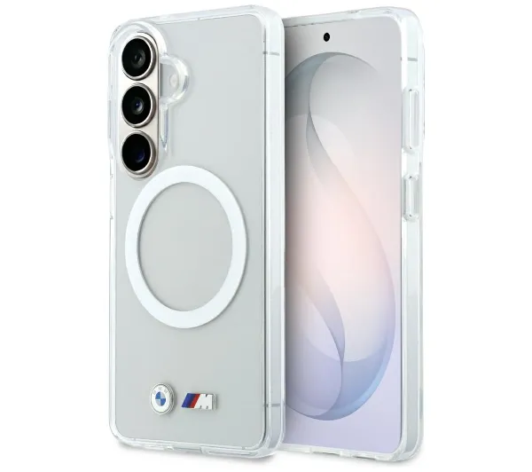 BMW IML Shockproof Metal Logo MagSafe do Galaxy S26 Przezroczysty