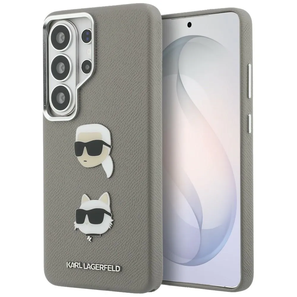 Etui Karl Lagerfeld Saffiano Double Heads Metal do Galaxy S26 Ultra Srebrny