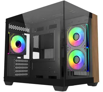 Obudowa Cooler Master Elite 481 Wood Czarno-brązowy