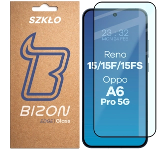 Szkło hartowane Bizon z ramką Glass Edge 2 do Oppo Reno 15/F/FS/Oppo A6 Pro 5G