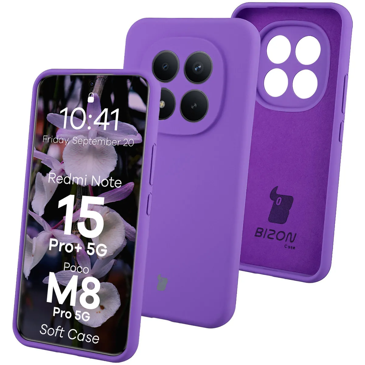 Etui Bizon Soft do Xiaomi Redmi Note 15 Pro Plus 5G / POCO M8 Pro 5G Fioletowy