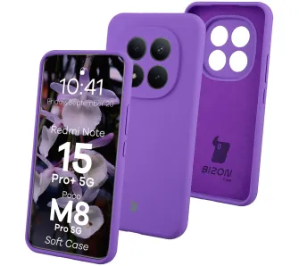 Etui Bizon Soft do Xiaomi Redmi Note 15 Pro Plus 5G / POCO M8 Pro 5G Fioletowy