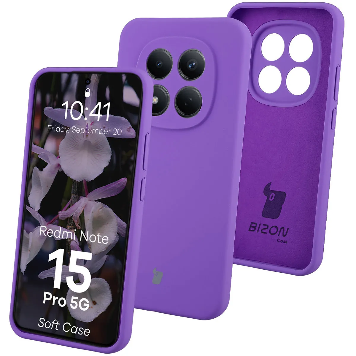 Etui Bizon Soft do Xiaomi Redmi Note 15 Pro 5G Fioletowy