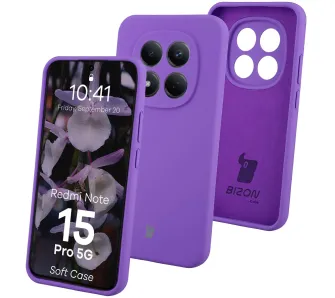 Etui Bizon Soft do Xiaomi Redmi Note 15 Pro 5G Fioletowy