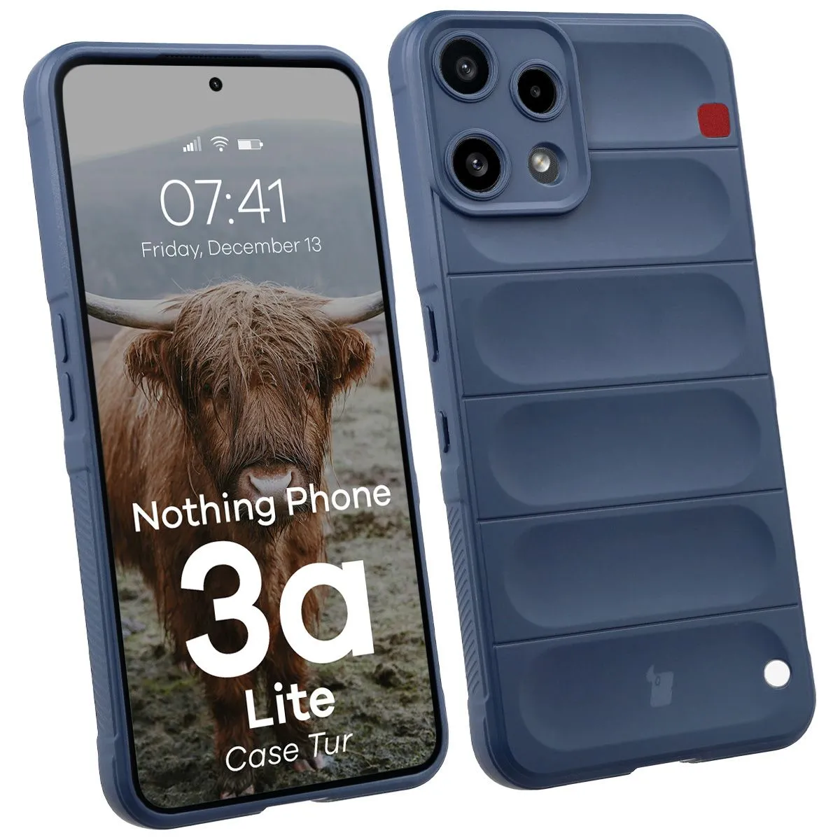 Etui Bizon Tur do Nothing Phone 3a Lite Granatowy