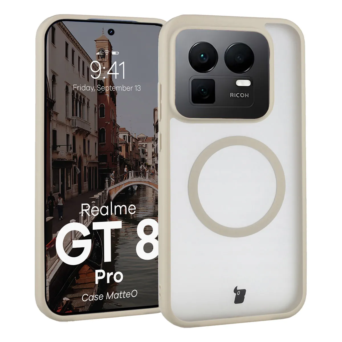 Etui Bizon MatteO do Realme GT 8 Pro Beżowy