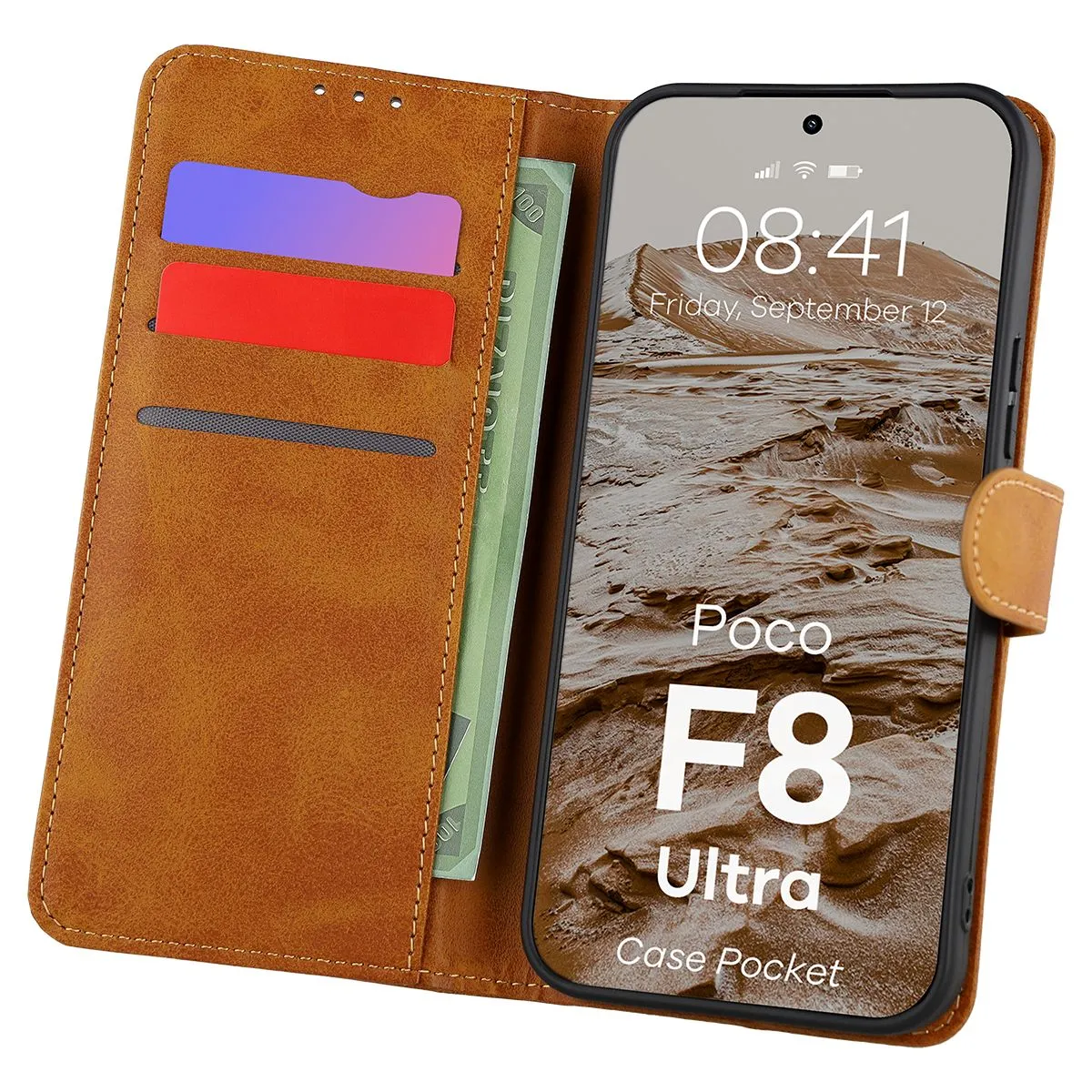Etui Bizon Pocket do Xiaomi POCO F8 Ultra Brązowy