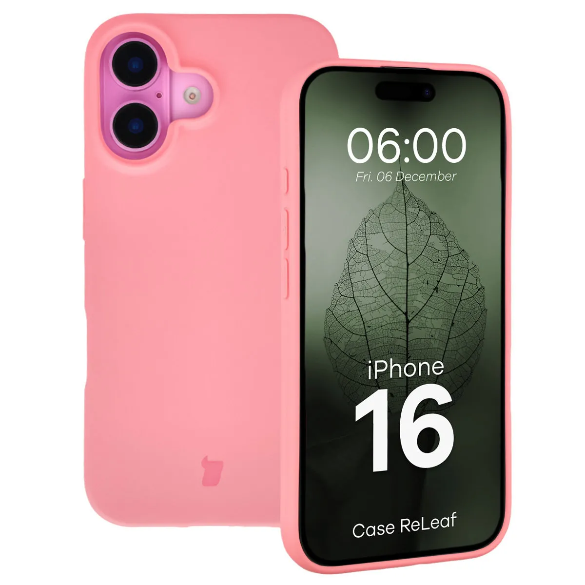 Etui Bizon ReLeaf do iPhone 16 Malinowy