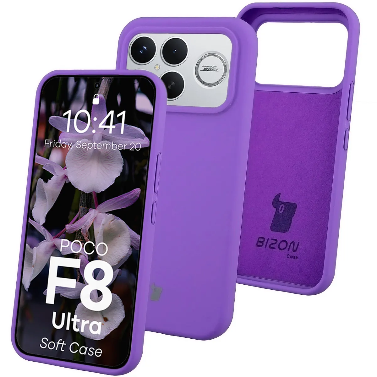 Etui Bizon Soft do Xiaomi POCO F8 Ultra Fioletowy