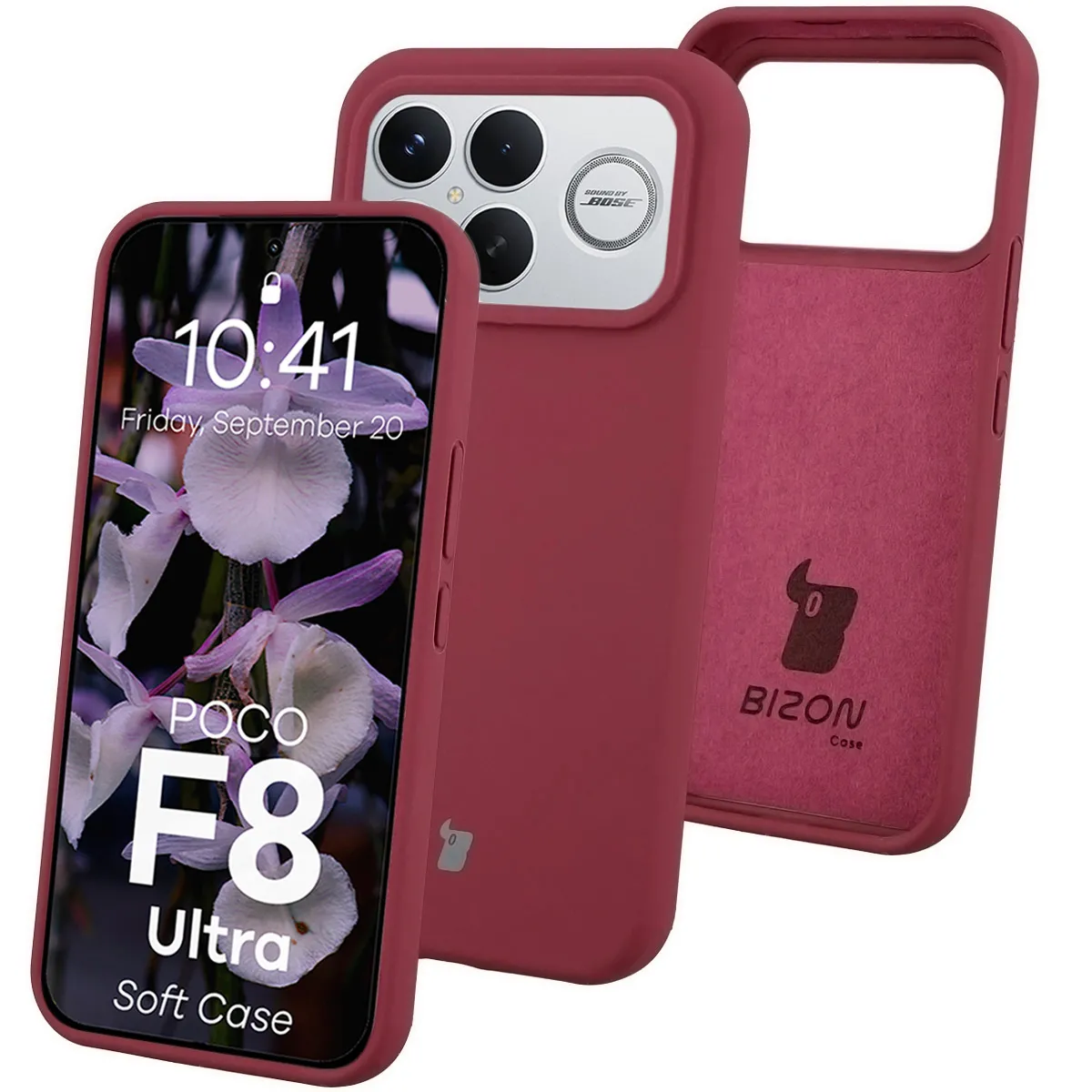 Etui Bizon Soft do Xiaomi POCO F8 Ultra Śliwkowy