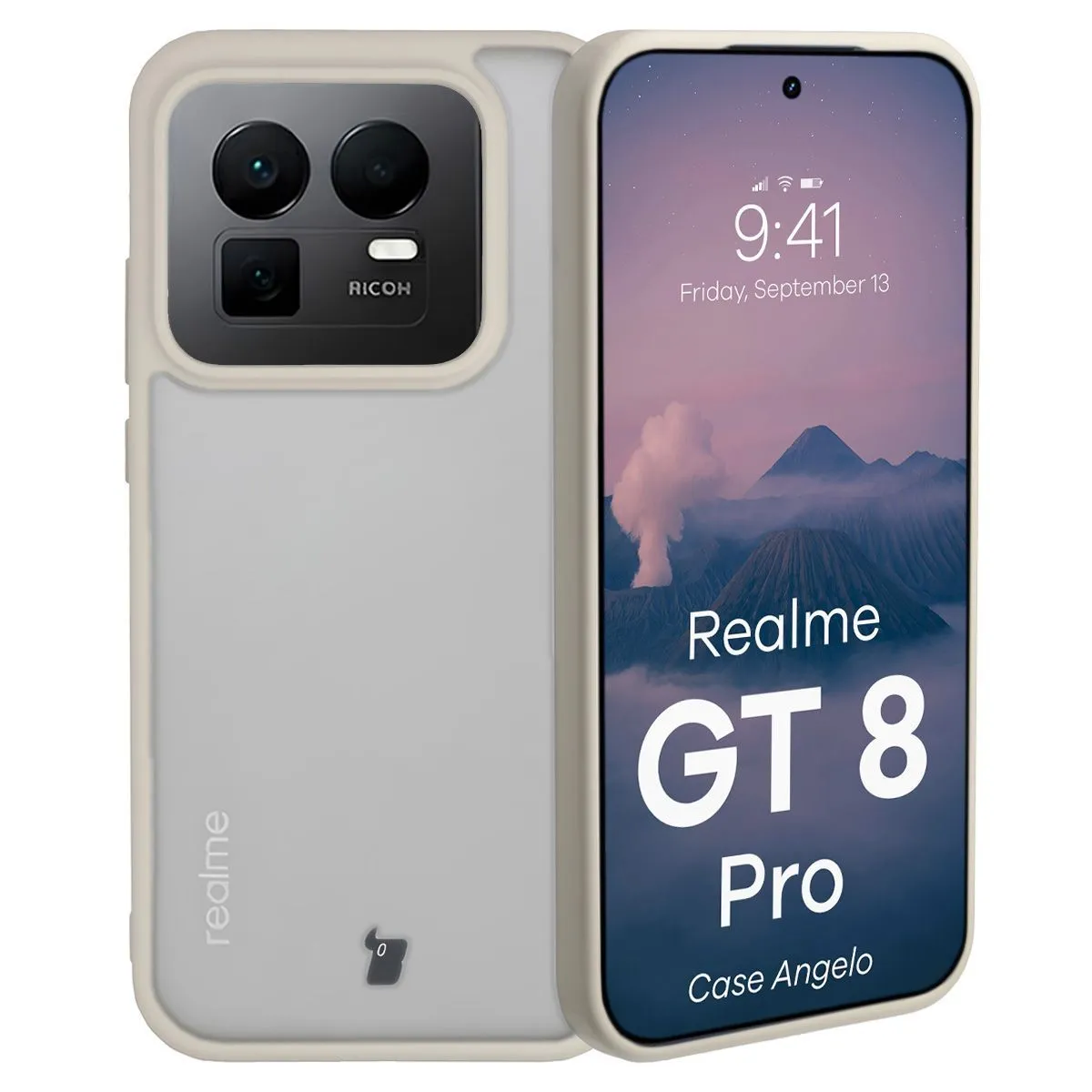 Etui Bizon Angelo do Realme GT 8 Pro Beżowy
