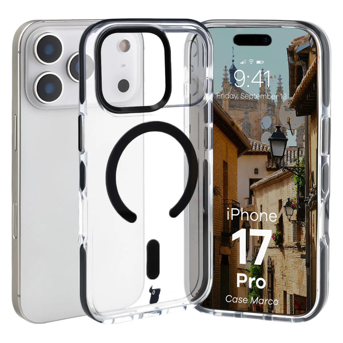 Etui Bizon Marco do iPhone 17 Pro Czarny