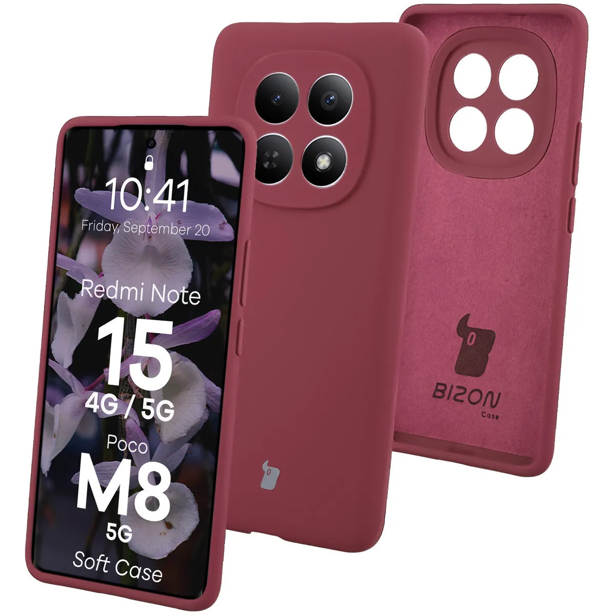 Etui Bizon Soft do Xiaomi Redmi Note 15 / POCO M8 5G Śliwkowy