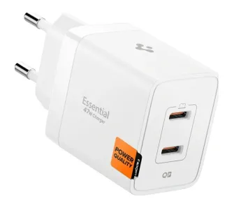 Ładowarka sieciowa Spigen Essential EE472EU 2x USB-C 47W Biały