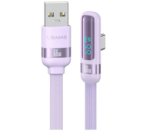 USAMS US-SJ651 USB-A do USB-C 1,2m Fioletowy