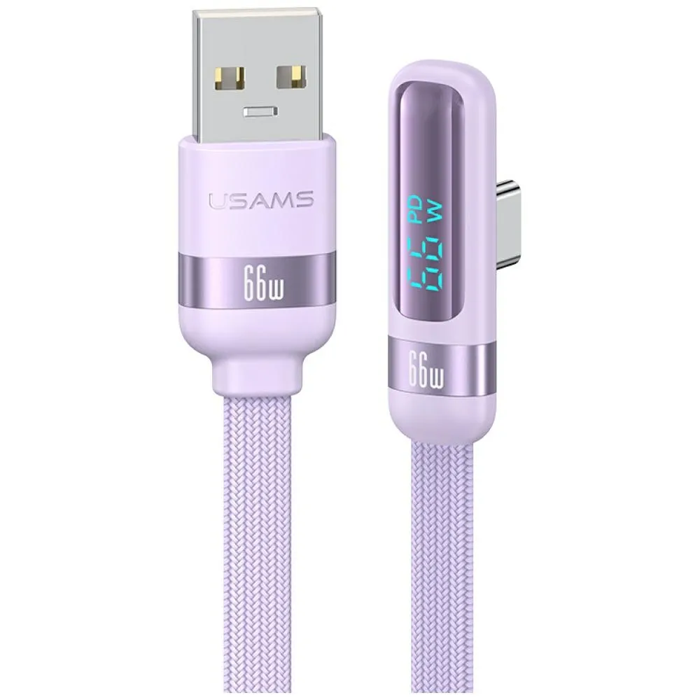 Kabel USAMS US-SJ651 USB-A do USB-C 1,2m Fioletowy