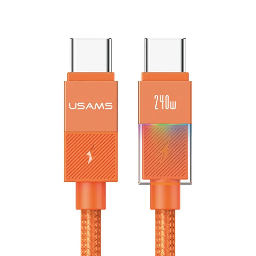 Kabel USAMS U93 USB-C do USB-C 240W 1,2m Pomarańczowy