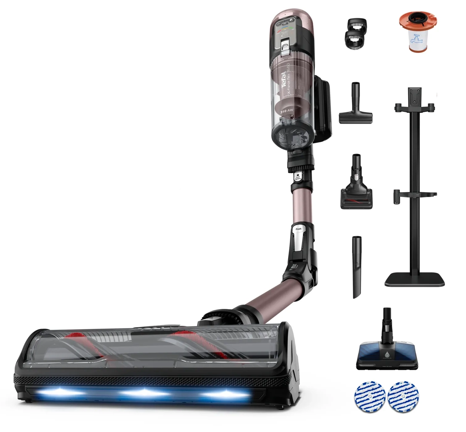 Odkurzacz pionowy Tefal X-Force Flex 16.60 TY9CD9 120min Funkcja mycia Wymienny akumulator Mini elektroszczotka