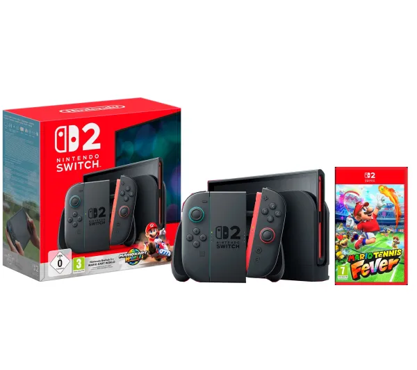 Nintendo Switch 2 Joy-Con Czarny + Mario Kart World + Mario Tennis Fever