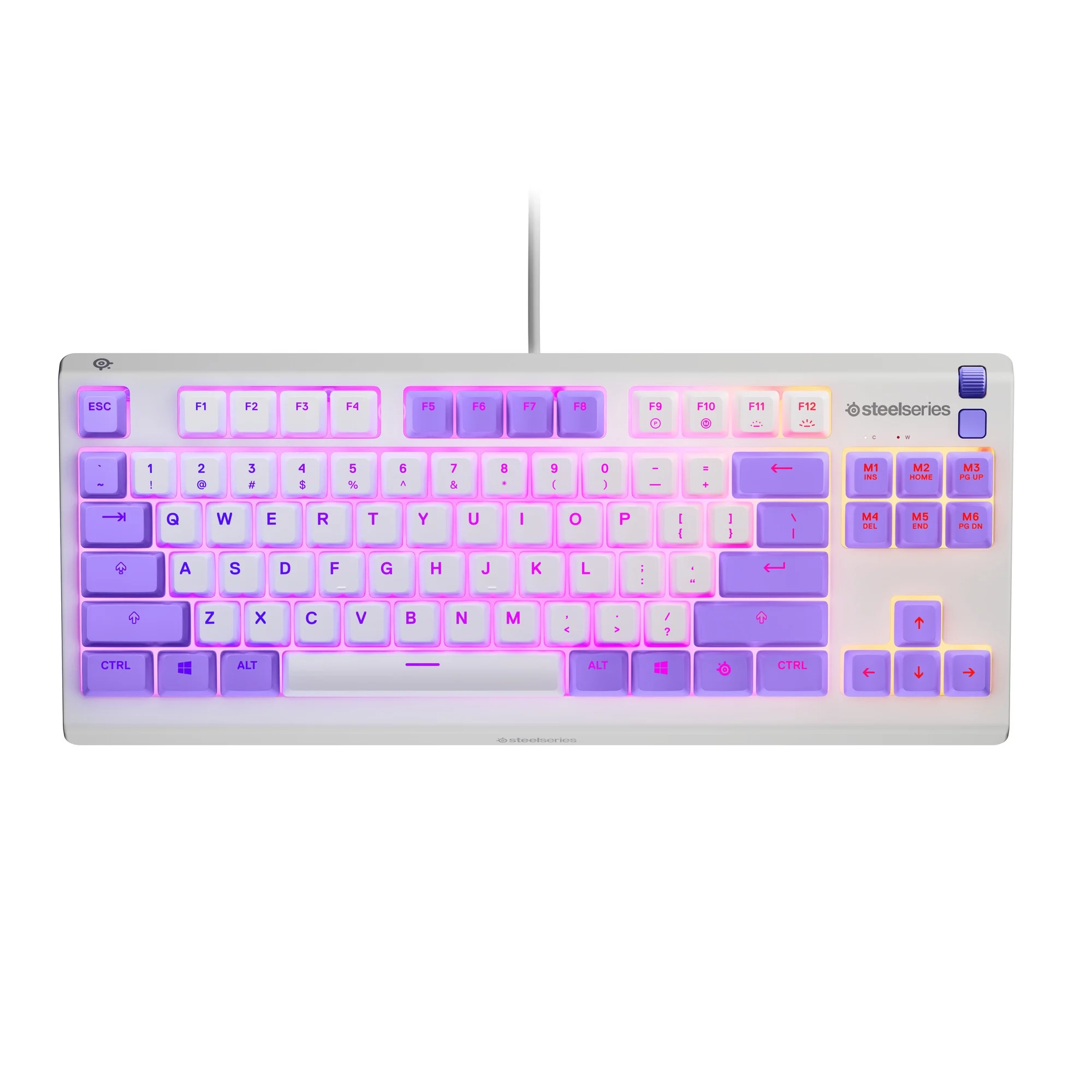 Klawiatura membranowa SteelSeries Apex 3 TKL Amethyst Biało-Fioletowy