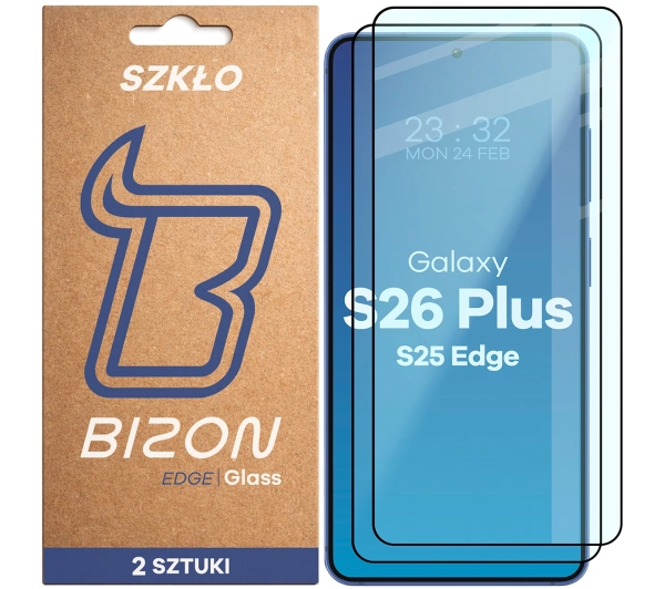 Bizon z ramką Glass Edge Duo do Galaxy S26 Plus / S25 Edge, 2 sztuki