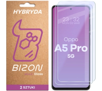 Szkło hybrydowe Bizon elastyczne Glass Mule Duo do Oppo A5 Pro 5G 2 sztuki