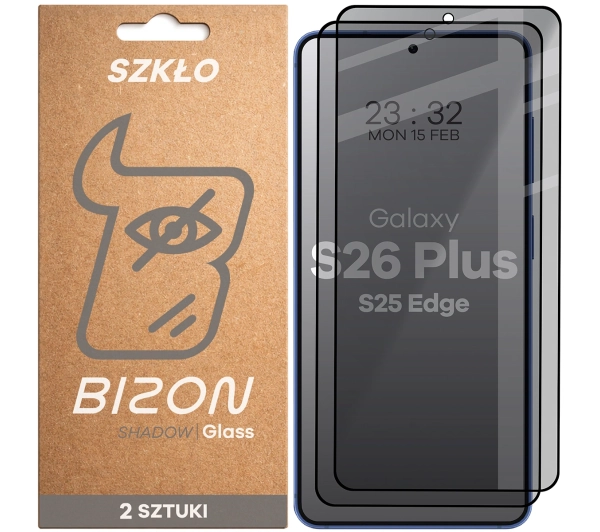 Bizon prywatyzujące Glass Clear Shadow Duo do Galaxy S26 Plus / S25 Edge 2 sztuki