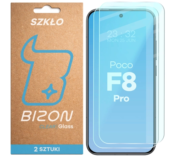 Bizon na ekran Glass Clear Duo do Xiaomi POCO F8 Pro 2 sztuki