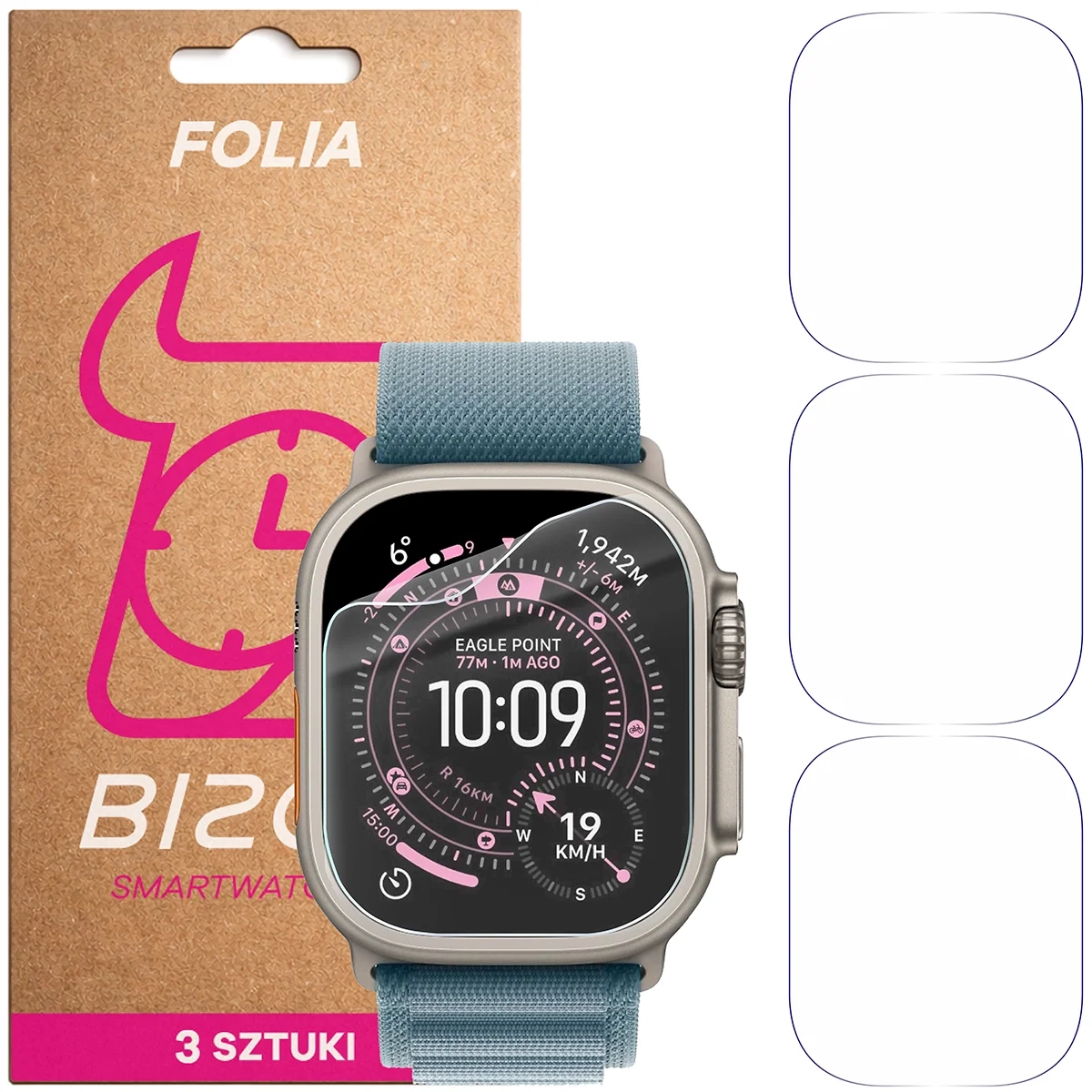 Folia hydrożelowa Bizon Watch Film HydroFlex do Apple Watch Ultra 3 / 2 / 1 (49 mm)