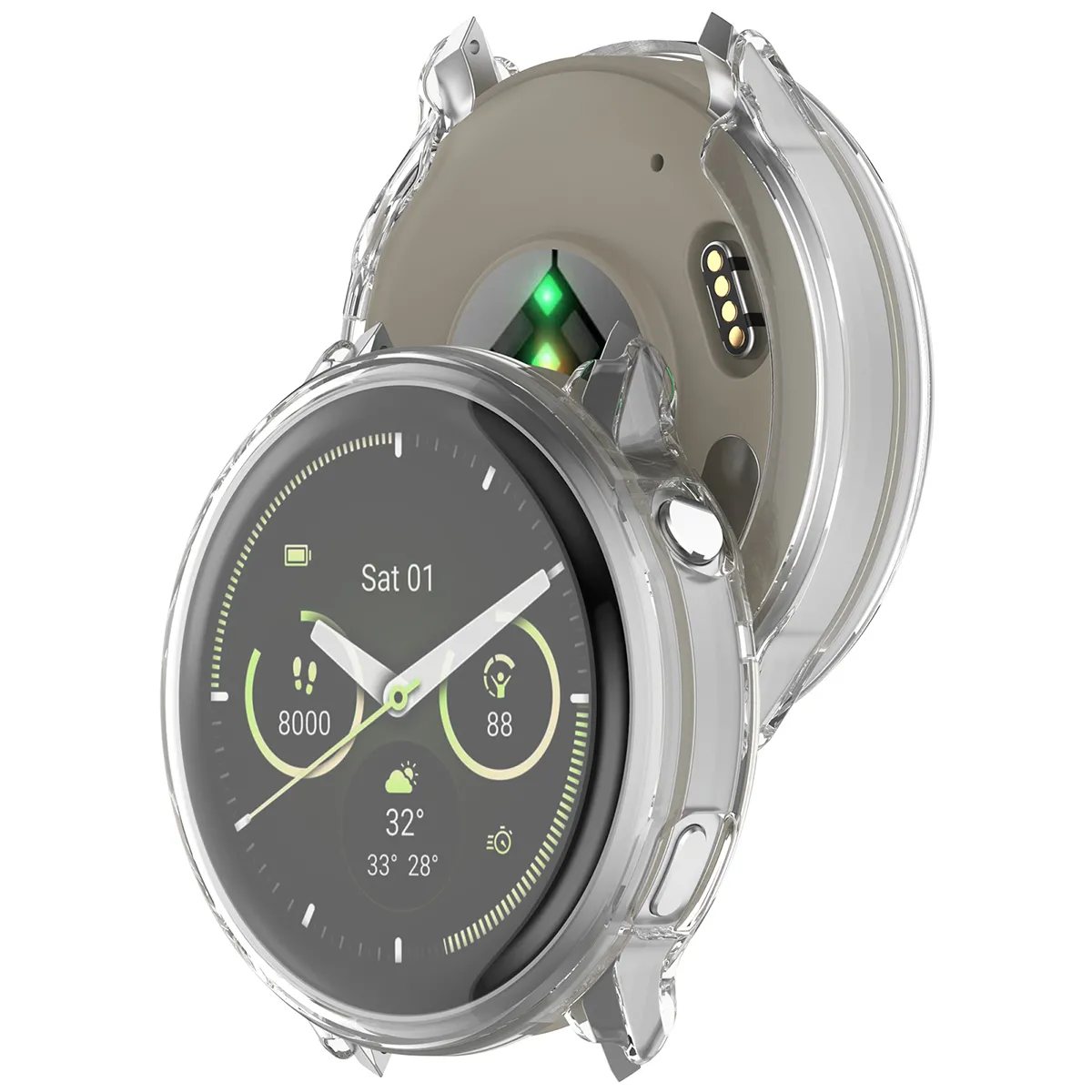 Etui Bizon Case Watch Felipe do Garmin Venu 4 45 mm Przeźroczysty