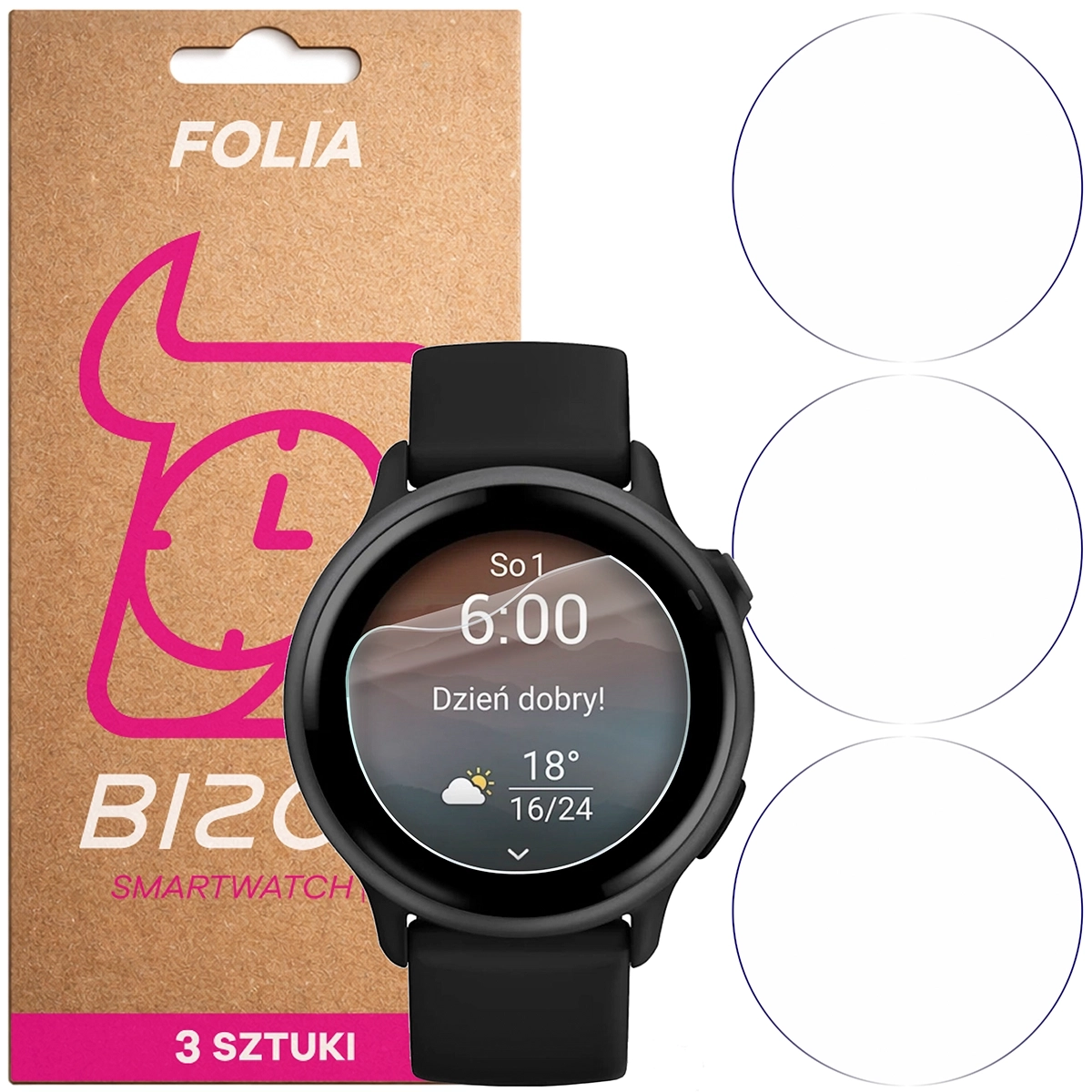 Folia hydrożelowa Bizon Watch Film HydroFlex do Garmin Vivoactive 6