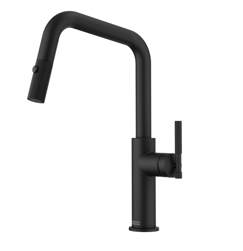 Bateria Franke Maris Stripes U pull-out Czarny mat Mosiądz